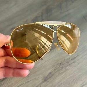 Authentic Vintage Ray Ban Kalichrome shooter gold 62mm 1960's B&L sunglasses